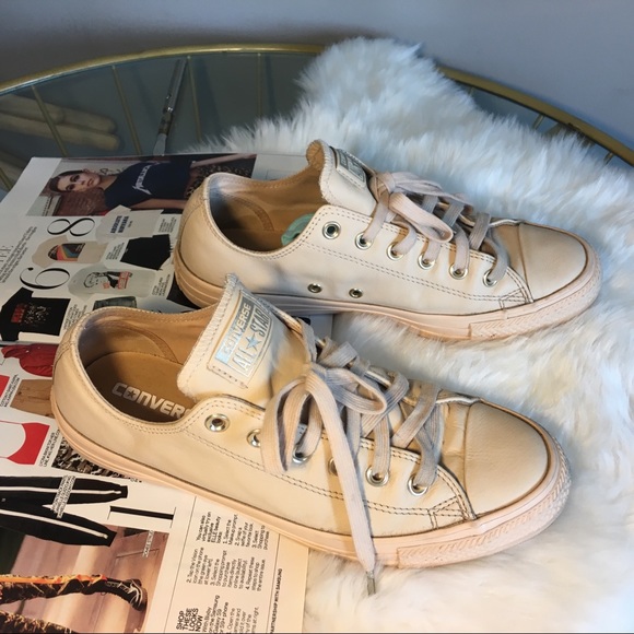 light pink leather converse